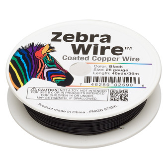 1 x reel of Zebra Wire round - 28 guage (40 yards, 36 metres) Black