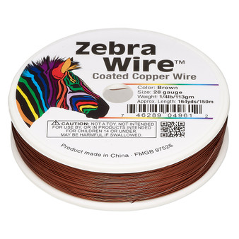 1 x reel of Zebra Wire round - 28 guage (164 yards, 150 metres) Brown
