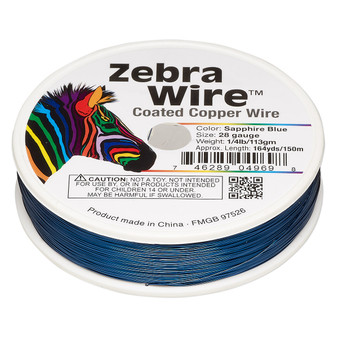 1 x reel of Zebra Wire round - 28 guage (164 yards, 150 metres) Sapphire Blue