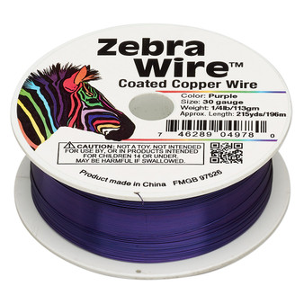 1 x reel of Zebra Wire round - 30 guage (215 yards, 196 metres) Purple