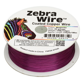 1 x reel of Zebra Wire round - 30 guage (215 yards, 196 metres) Magenta