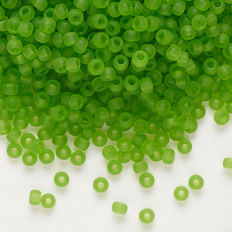 8-144F - 8/0 - Miyuki - Translucent Matte Lime - 50gms - Glass Round Seed Bead