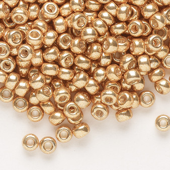 6-1053 - 6/0 - Miyuki - Opaque Galvanized Yellow Gold - 25gms - Glass Round Seed Bead