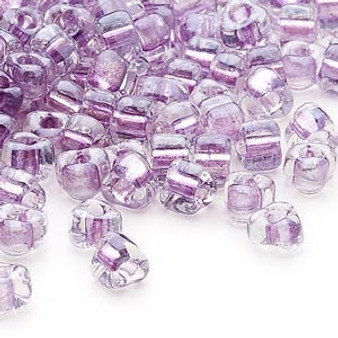 TR5-1113 - Miyuki - #5 - Transparent Clear Colour Lined Lilac - 25gms - Triangle Glass Bead