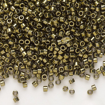 DB0456 - 11/0 - Miyuki Delica - Opaque Nickel-Finished Olive - 50gms - Cylinder Seed Beads