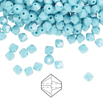 4mm - Preciosa Czech - Turquoise - 144pk - Faceted Bicone Crystal