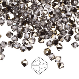 4mm - Preciosa Czech - Crystal Half Coated Starlight Gold - 144pk - Faceted Bicone Crystal