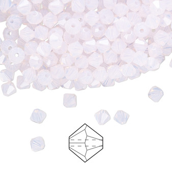 4mm - Preciosa Czech - Rose Opal - 144pk - Faceted Bicone Crystal