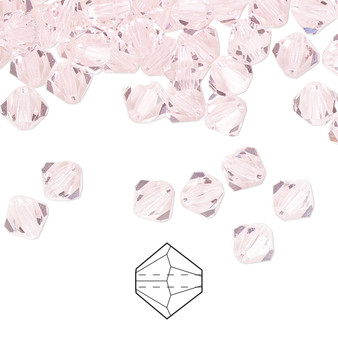 6mm - Preciosa Czech - Pink Sapphire - 24pk - Faceted Bicone Crystal