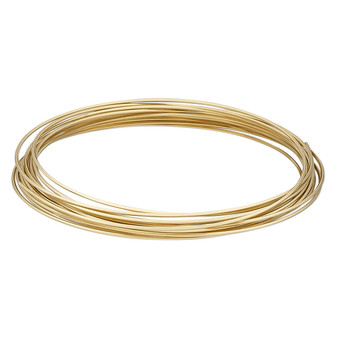 Wire, Beadalon®, brass, half-hard, square, 21 gauge. Sold per 2.5-meter section.