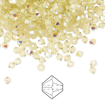 3mm - Preciosa Czech - Jonquil AB - 48 pk - Faceted Bicone Crystal