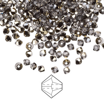 3mm - Preciosa Czech - Half Coated Crystal Starlight Gold - 144 pk - Faceted Bicone Crystal