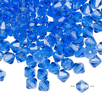 6mm - Preciosa Czech - Sapphire - 144pk - Faceted Bicone Crystal