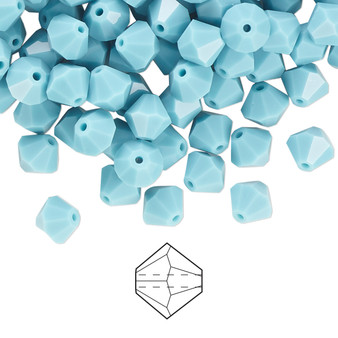 6mm - Preciosa Czech - Turquoise - 144pk - Faceted Bicone Crystal