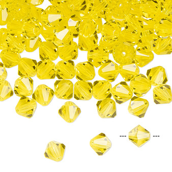 6mm - Preciosa Czech - Citrine - 144pk - Faceted Bicone Crystal