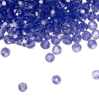 4mm - Preciosa Czech - Tanzanite - 144pk - Faceted Round Crystal