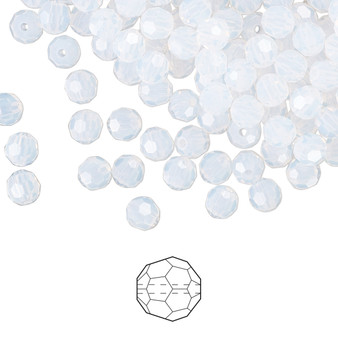 4mm - Preciosa Czech - White Opal - 144pk - Faceted Round Crystal