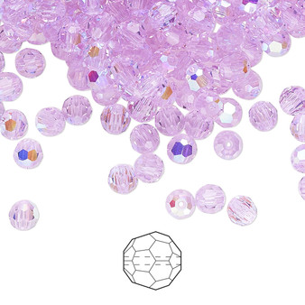 4mm - Preciosa Czech - Violet AB - 144pk - Faceted Round Crystal
