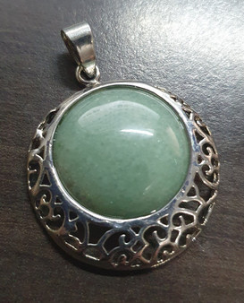 Gemstone Pendant 40mm x 32mm, with base metal bail