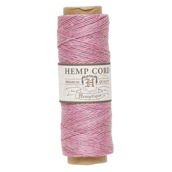 Cord, Hemptique®, polished hemp, light pink, 0.5mm diameter, 10-pound test. Sold per 205-foot spool.