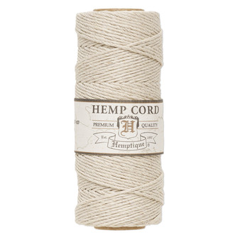 Cord, Hemptique®, polished hemp, natural, 1mm diameter, 20-pound test. Sold per 205-foot spool.