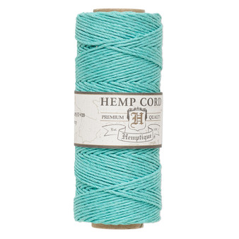 Cord, Hemptique®, polished hemp, teal green, 1mm diameter, 20-pound test. Sold per 205-foot spool.