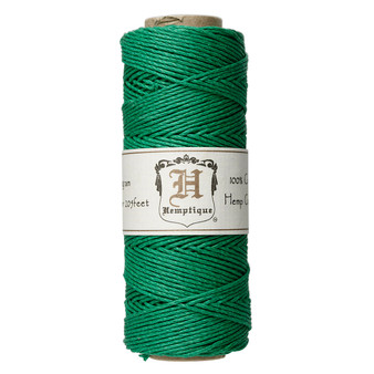 Cord, Hemptique®, polished hemp, green, 1mm diameter, 20-pound test. Sold per 205-foot spool.