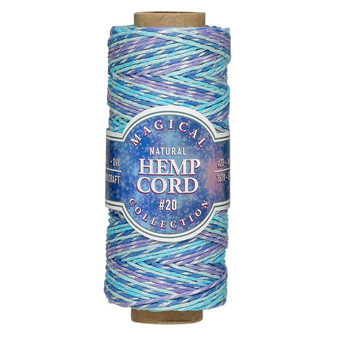 Cord, Hemptique®, variegated polished hemp, mermaid, 1mm diameter, 20-pound test. Sold per 187-foot spool.