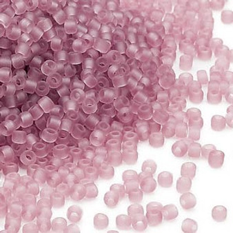 Seed bead, Dyna-Mites™, glass, translucent matte light purple, #11 round. Sold per 40-gram pkg.