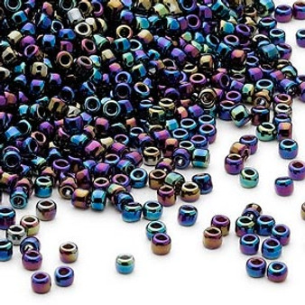 Seed bead, Dyna-Mites™, glass, opaque rainbow iris, #11 round. Sold per 40-gram pkg.