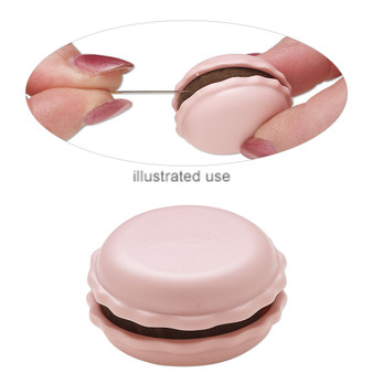 Needle sharpener, Clover, ABS resin/nylon/polyethylene, raspberry, 1-1/2 x 3/4-inch macaron. Sold individually.