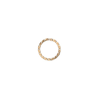 Jump ring, gold-plated brass, 10mm twisted round, 8mm inside diameter, 18 gauge. Sold per pkg of 100.