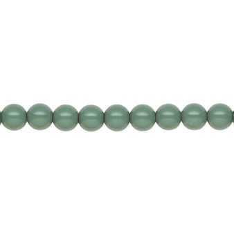 Pearl, Preciosa Czech crystal, sage green, 5mm round. Sold per pkg of 50.