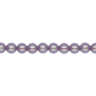 Pearl, Preciosa Czech crystal, pearlescent violet, 5mm round. Sold per pkg of 50.