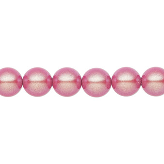 Pearl, Preciosa Czech crystal, pearlescent red, 8mm round. Sold per pkg of 25.