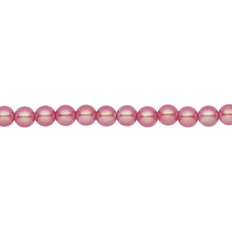 Pearl, Preciosa Czech crystal, pearlescent red, 4mm round. Sold per pkg of 50.