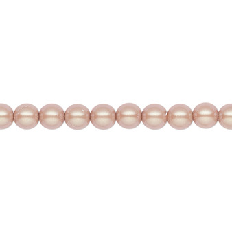 Pearl, Preciosa Czech crystal, pearlescent pink, 5mm round. Sold per pkg of 50.