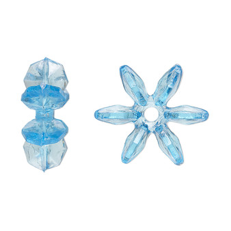 Bead, acrylic, transparent light blue, 18x7mm paddle wheel. Sold per pkg of 250.