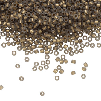 TR-11-999F - 11/0 - TOHO BEADS® - Translucent Gold-Lined Frosted Black Diamond - 7.5gms - Glass Round Seed Beads