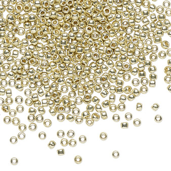 TR-11-PF559 - 11/0 - TOHO BEADS® - PermaFinish Opaque Galvanised Yellow Gold - 50gms - Glass Round Seed Beads