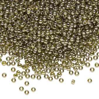 TR-11-457 - 11/0 - TOHO BEADS® - Transparent Green Tea Gold Luster - 50gms - Glass Round Seed Beads