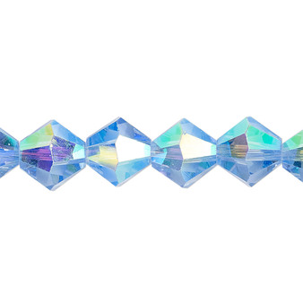 10mm - Celestial Crystal® - Transparent Light Blue AB - 8" Strand - Faceted Bicone Crystal