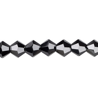 8mm - Celestial Crystal® - Opaque Black - 15.5" Strand - Faceted Bicone Crystal