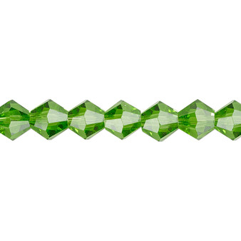 8mm - Celestial Crystal® - Transparent Green - 15.5" Strand - Faceted Bicone Crystal