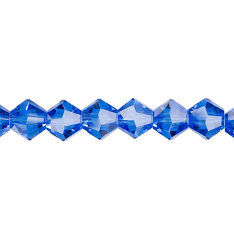 8mm - Celestial Crystal® - Transparent Medium Blue - 15.5" Strand - Faceted Bicone Crystal