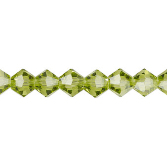 8mm - Celestial Crystal® - Transparent Peridot Green - 15.5" Strand - Faceted Bicone Crystal