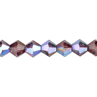 8mm - Celestial Crystal® - Transparent Medium Purple AB - 15.5" Strand - Faceted Bicone Crystal