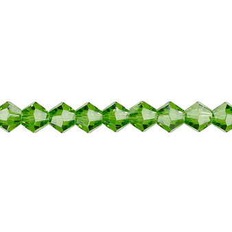 6mm - Celestial Crystal® - Transparent Green - 15.5" Strand - Faceted Bicone Crystal