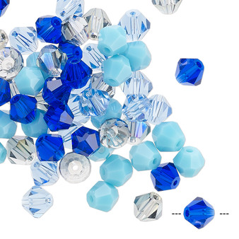 6mm - Celestial Crystal® - Mix Blues - 60 Pack - Faceted Bicone Crystal
