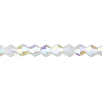 6mm - Celestial Crystal® - Translucent Frosted Clear AB - 15.5" Strand - Faceted Bicone Crystal